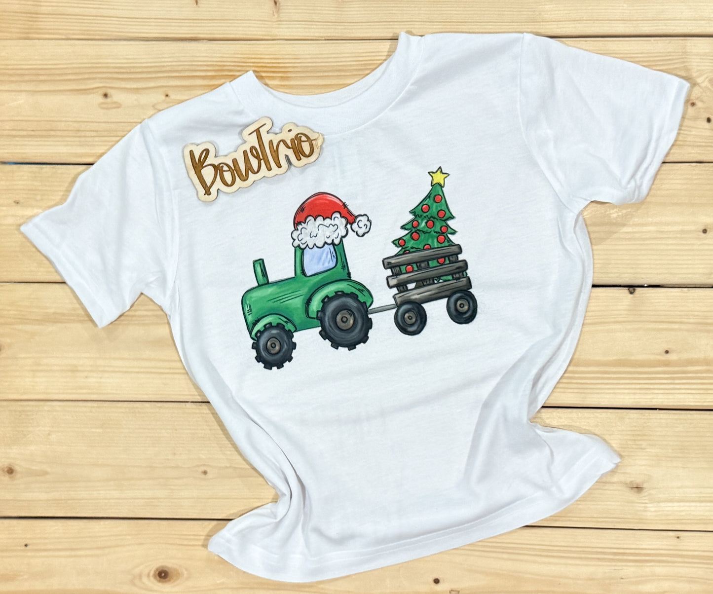Tractor Christmas Short Sleeve T-Shirt