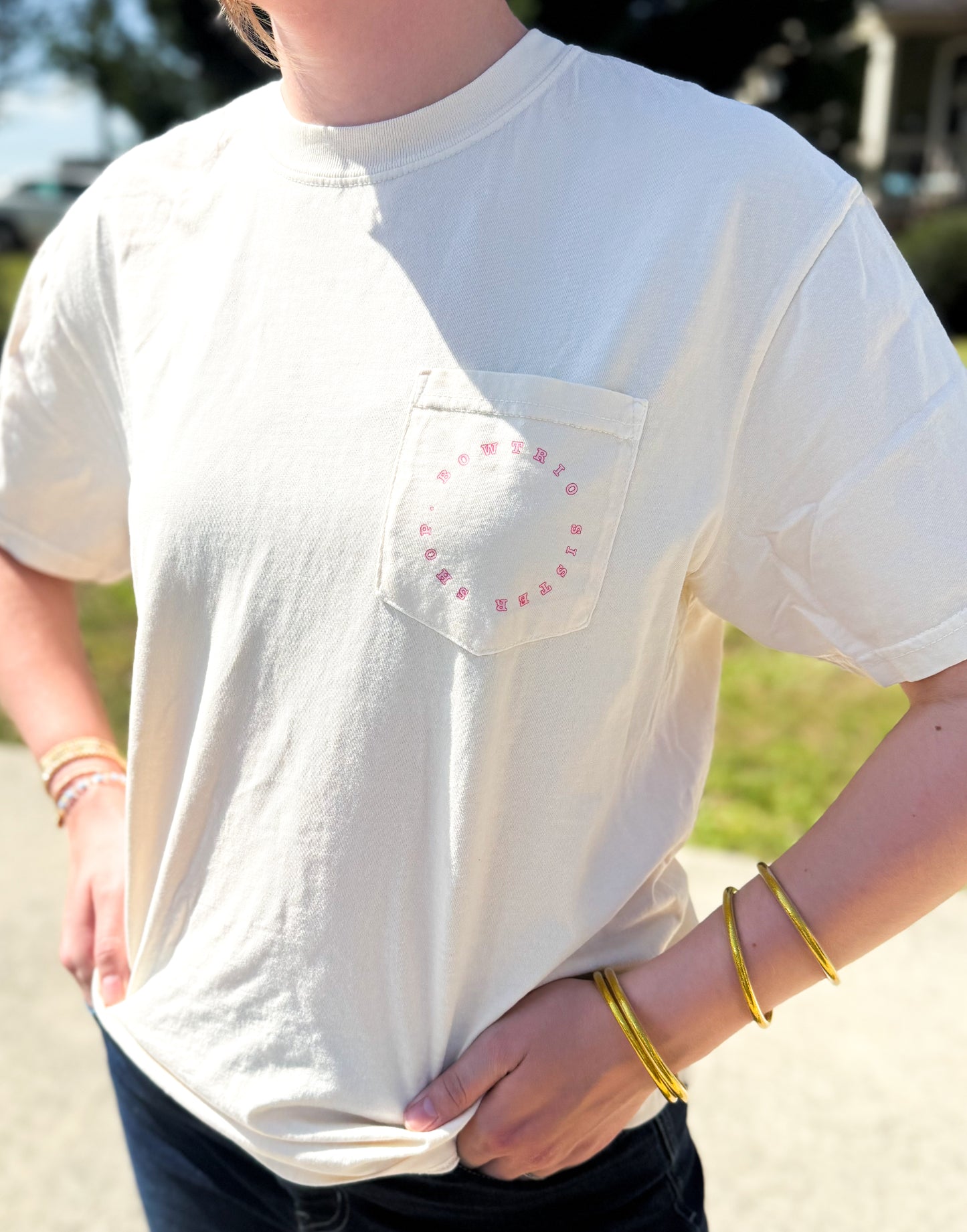 Girly Pop BowTrio Pocket Tee