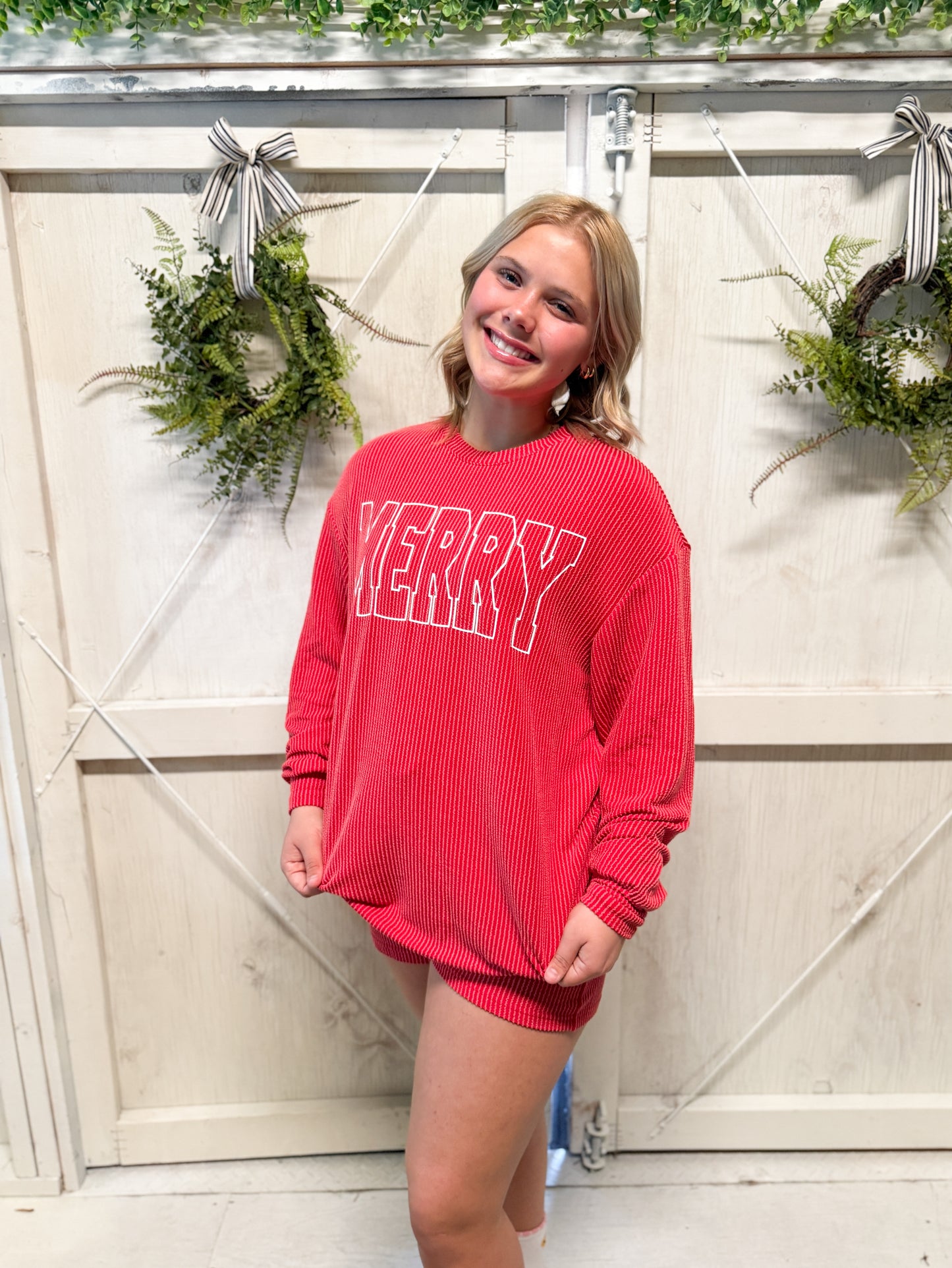 MERRY Ribbed Short Set