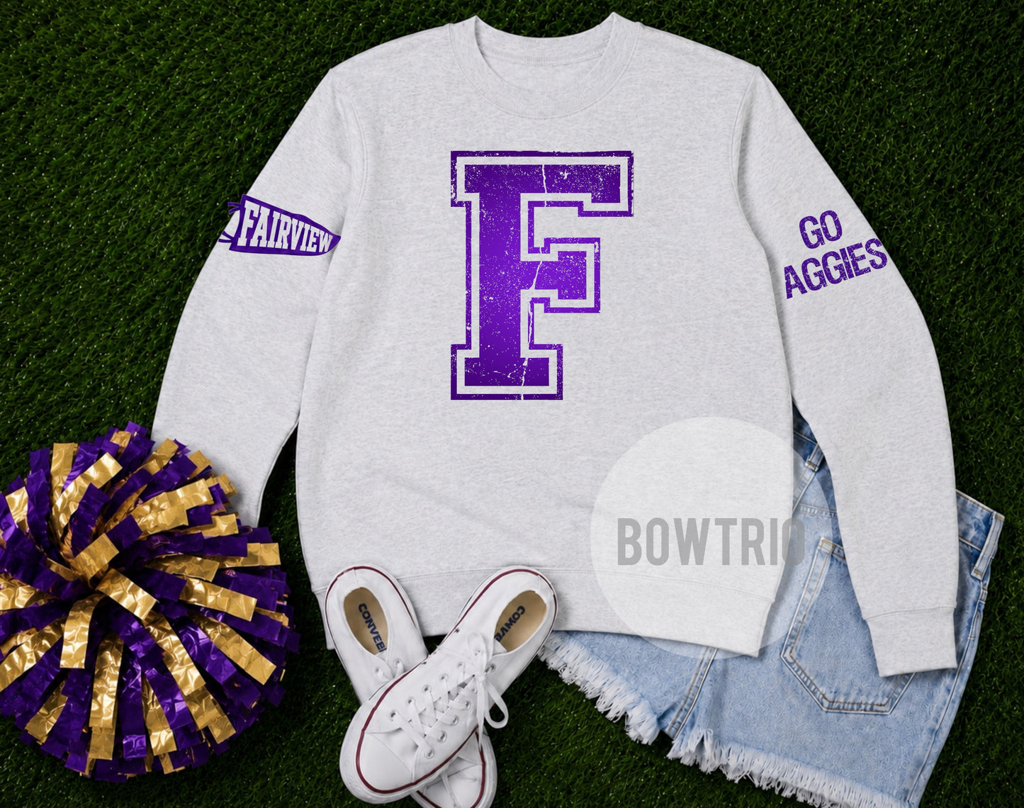 Fairview Distressed Varsity Sweatshirt