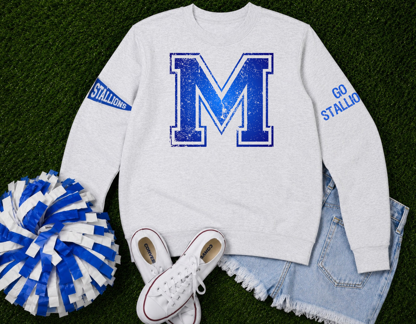 Marshall Christian Distressed Varsity Sweatshirt