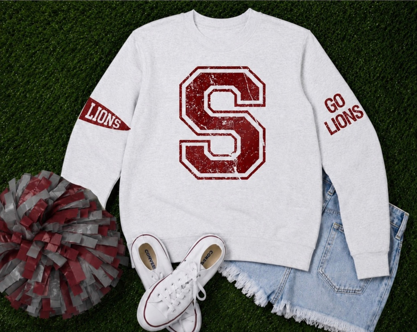 Sardis Distressed Varsity Sweatshirt