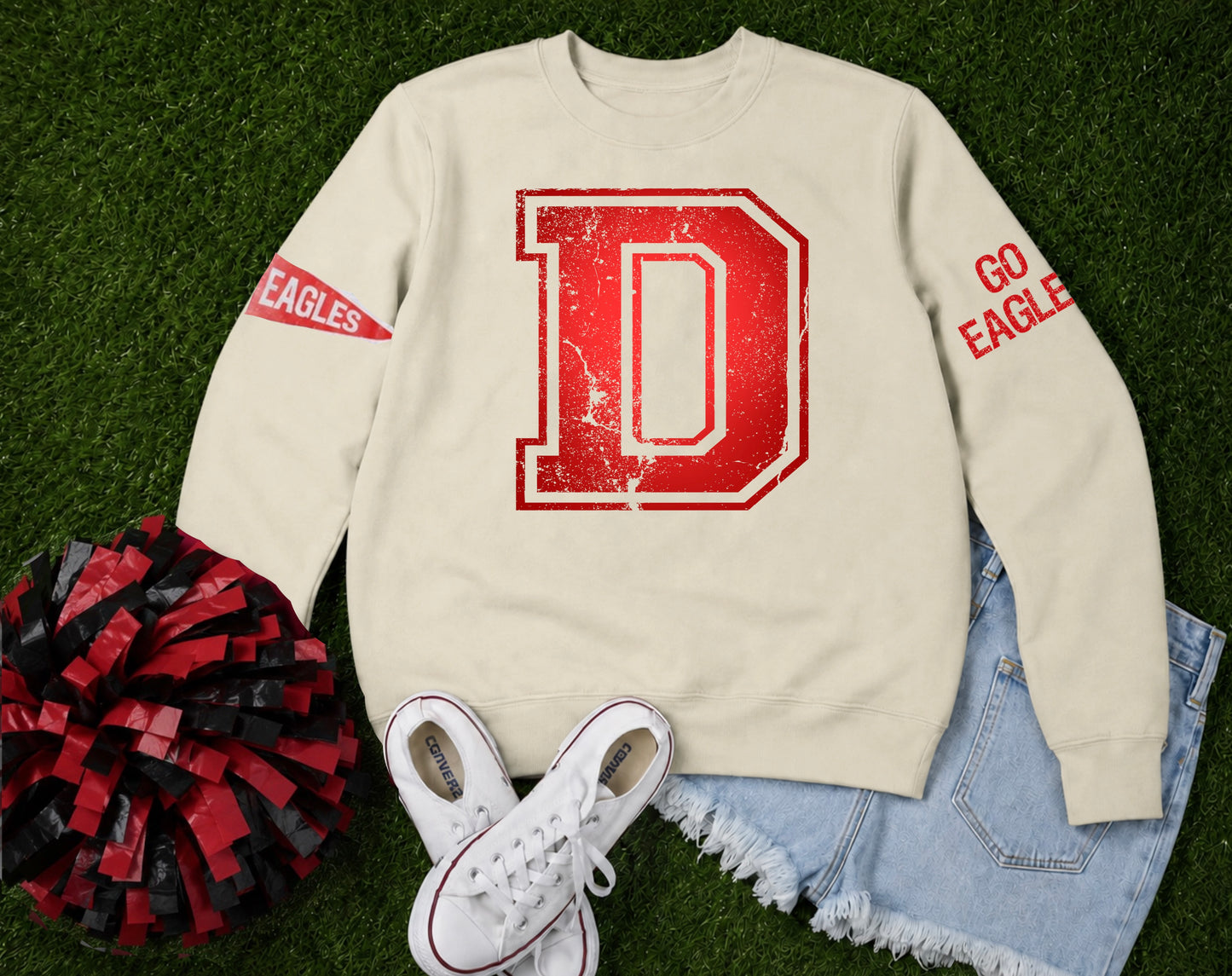 Douglas Distressed Varsity Sweatshirt