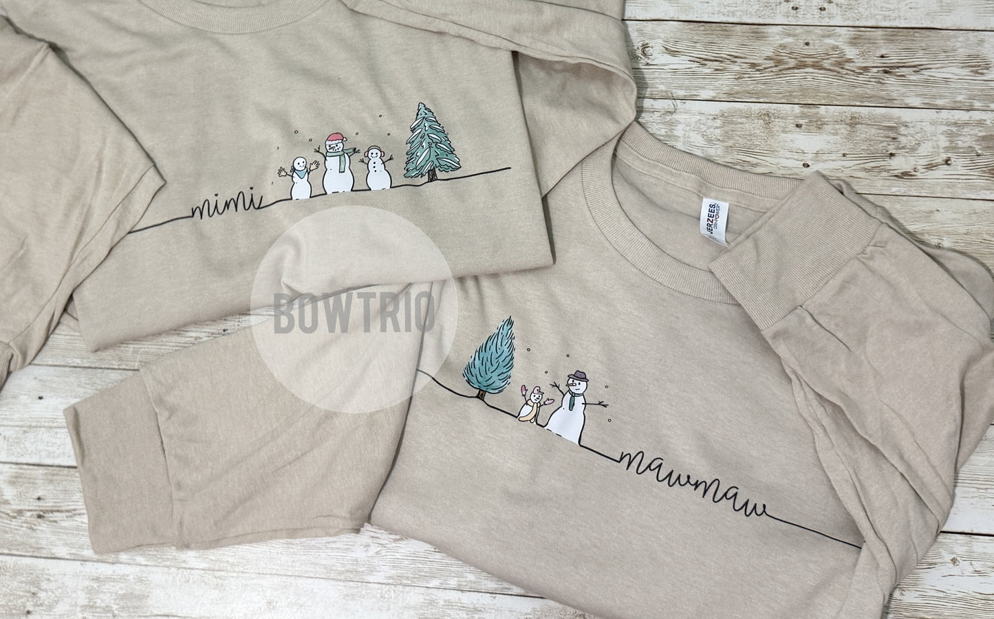 Personalized Snowmen Long Sleeve T-Shirt