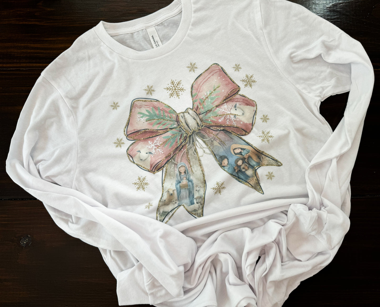 Nativity Bow Long Sleeve T-Shirt