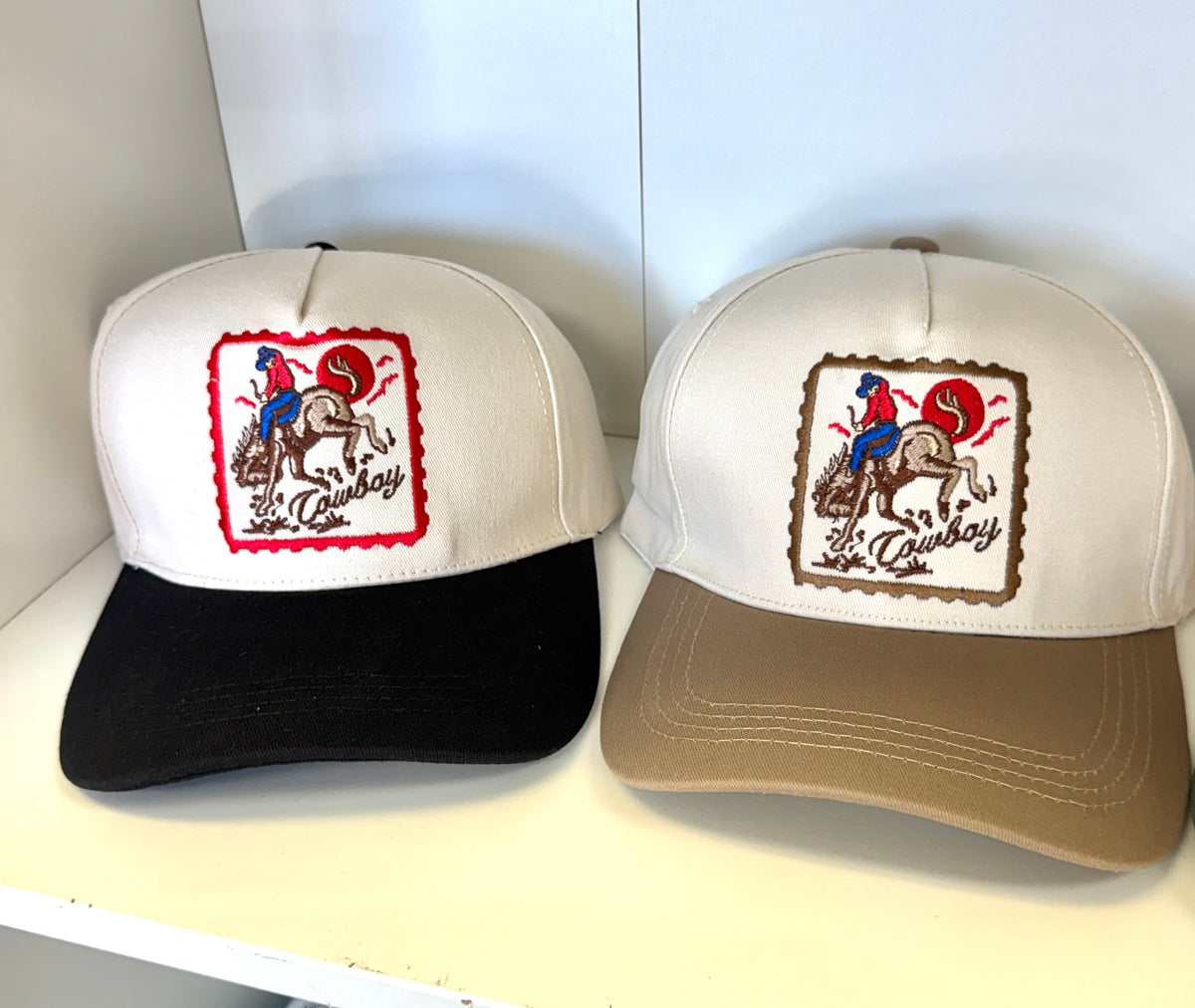 COWBOY HORSE TWO TONE COTTON HAT