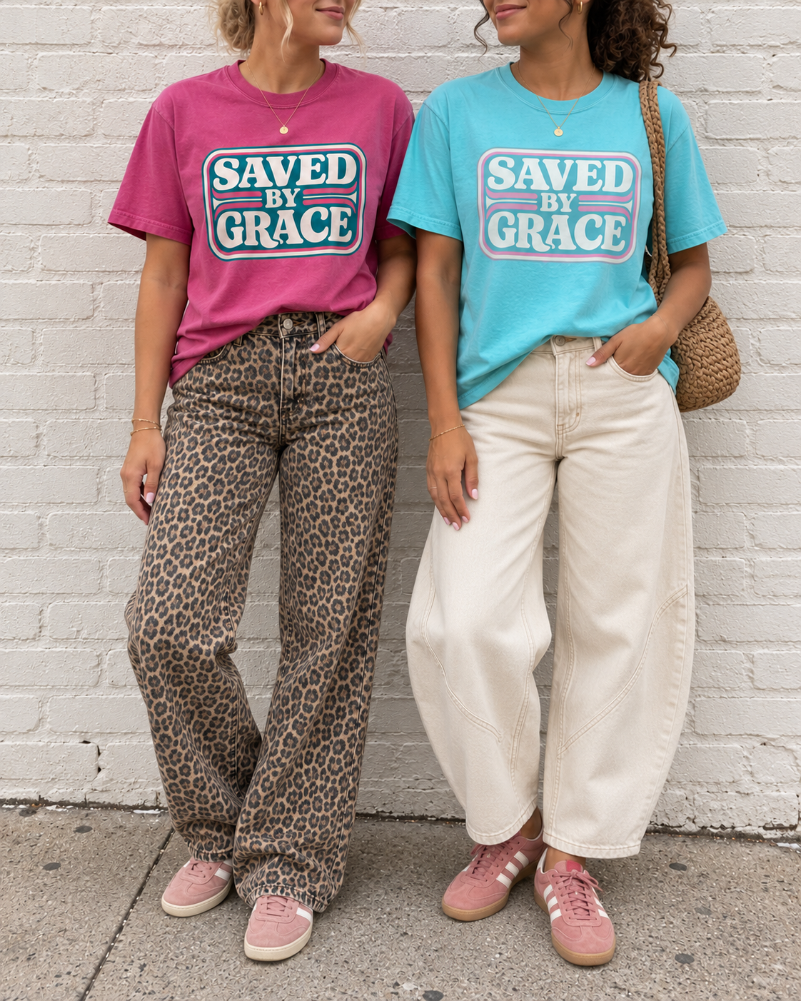 Chalky Mint Saved By Grace Tee