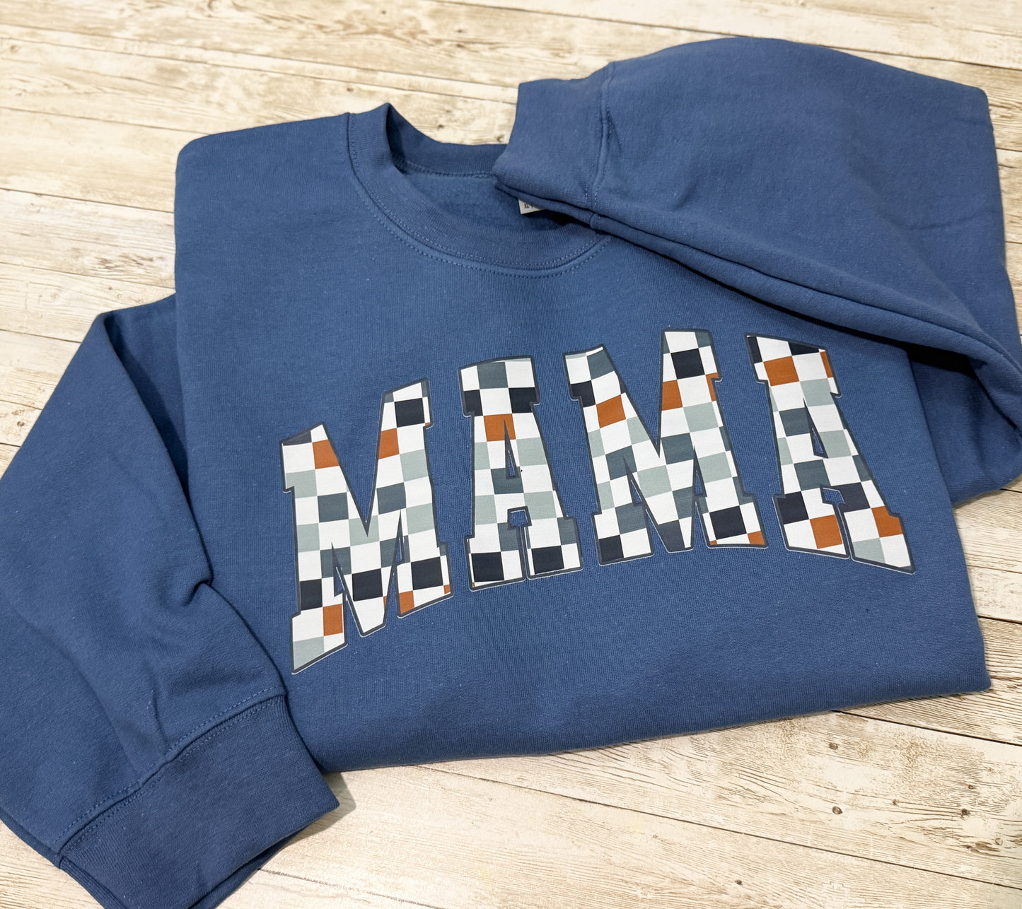 MAMA Neutral Checkered Sweatshirt