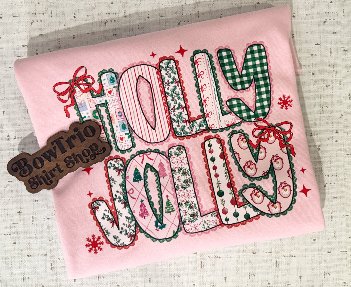 Holly Jolly with Lace Trim