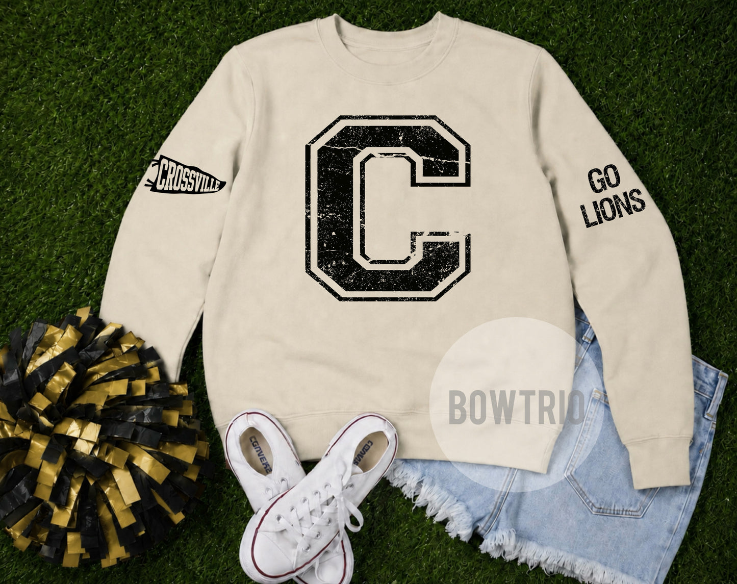 Crossville Distressed Varsity Sweatshirt