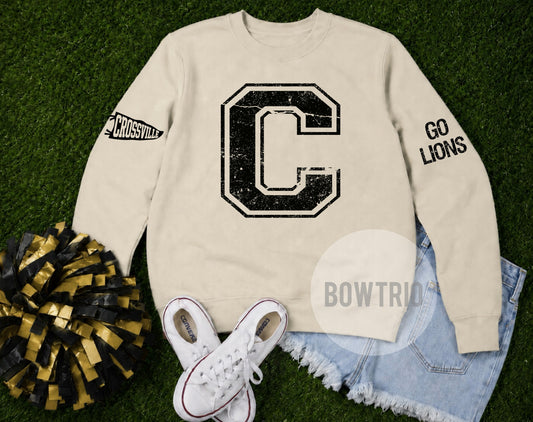 Crossville Distressed Varsity Sweatshirt