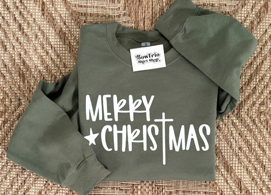 Merry Christmas Cross Sweatshirt