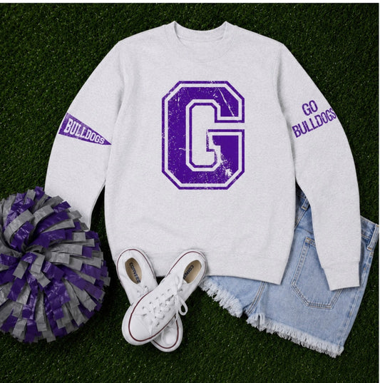 Geraldine Distressed Varsity Sweatshirt