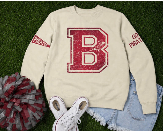 Boaz Distressed Varsity Sweatshirt