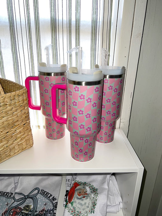 Retro Flower Tumbler