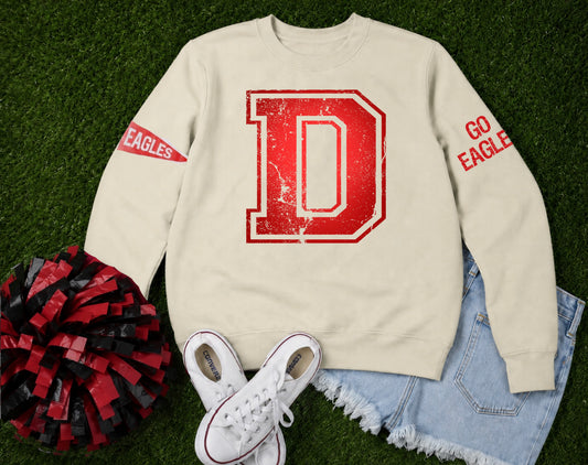 Douglas Distressed Varsity Sweatshirt