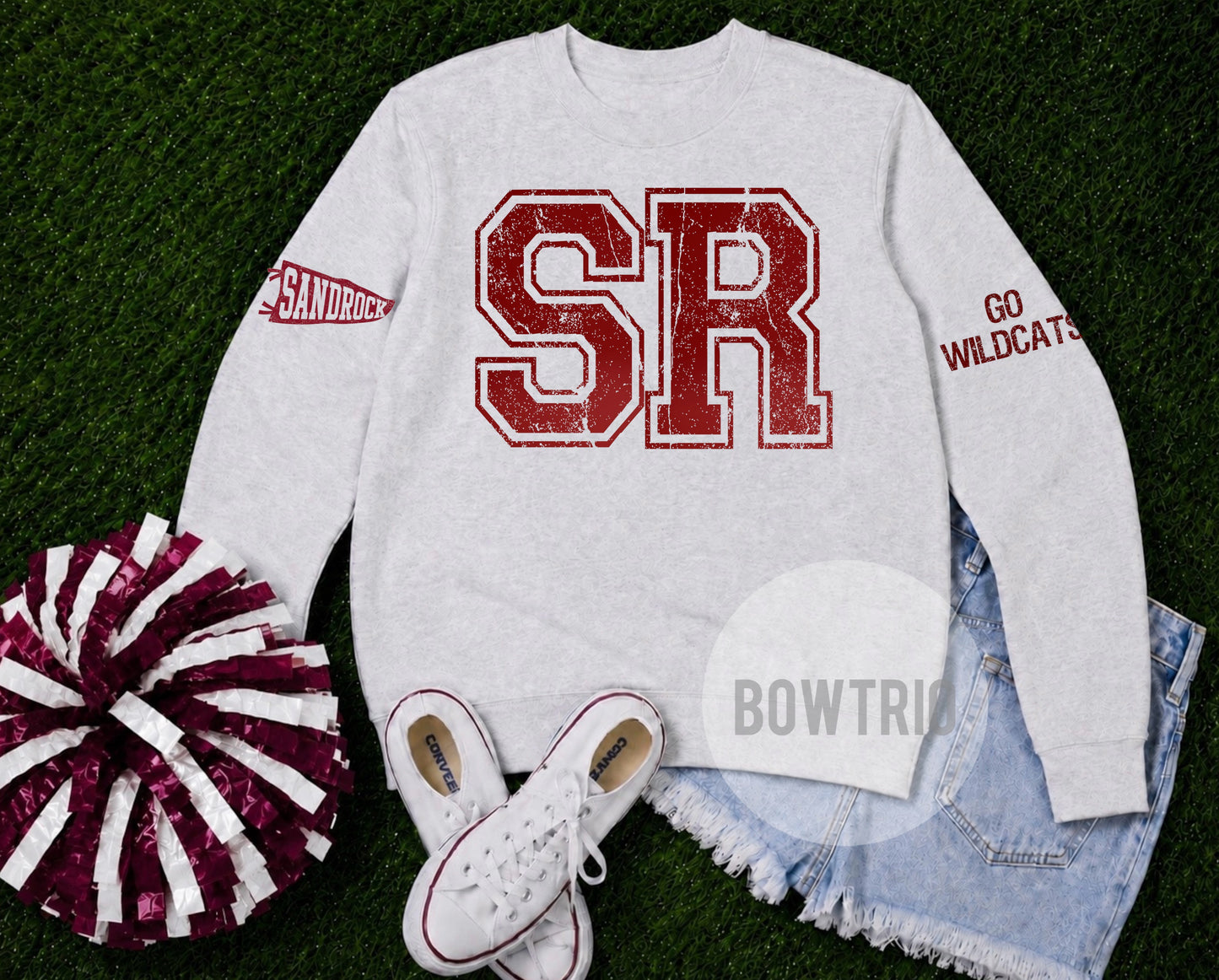 Sand Rock Distressed Varsity Sweatshirt