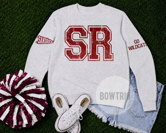 Sand Rock Distressed Varsity Sweatshirt