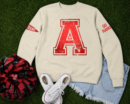 Asbury Distressed Varsity Sweatshirt