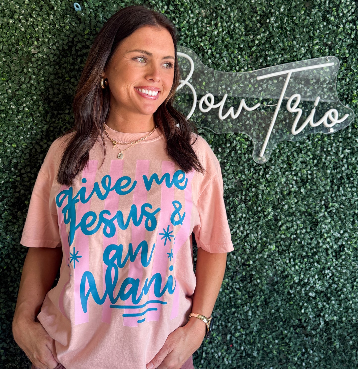 Striped Life Motto Tee