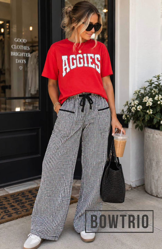 Checkered Drawstring Pants