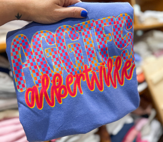 Custom Neon Checkered T-Shirt