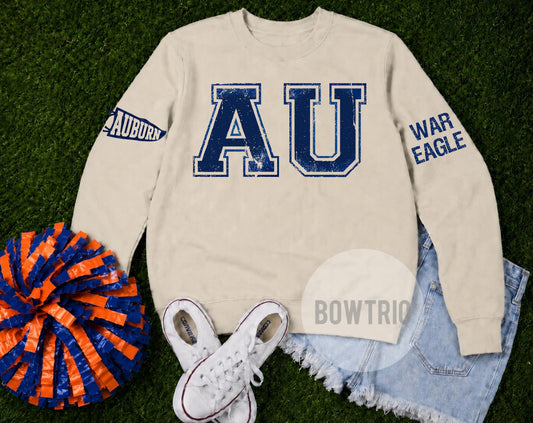 Auburn Distressed Varsity Sweatshirt
