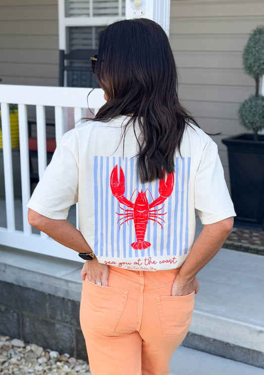 Sea You at the Coast Lobster Pocket Tee