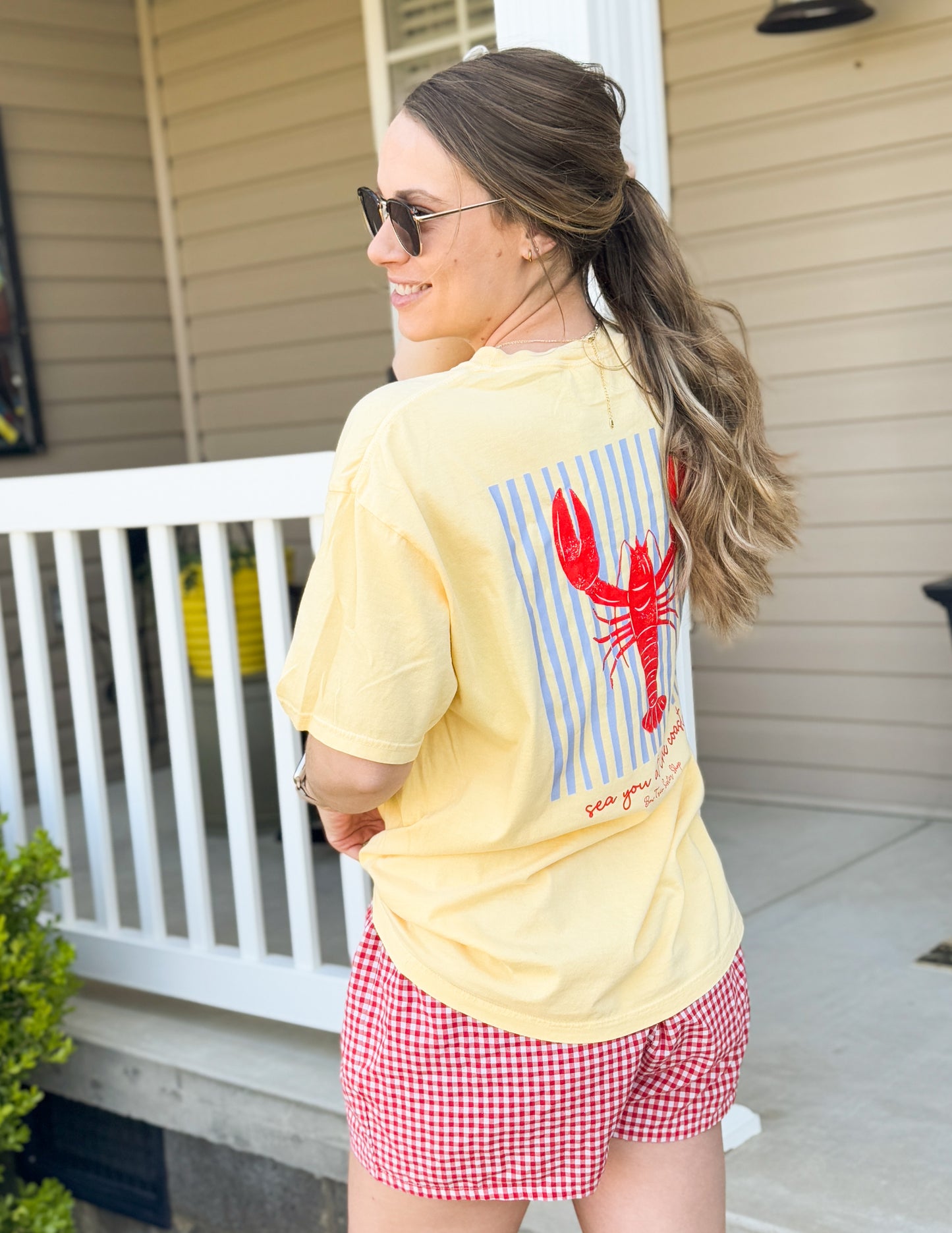 Sea You at the Coast Lobster Pocket Tee
