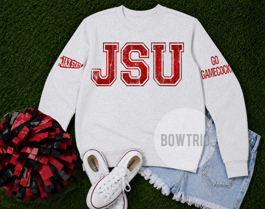 Jax State Distressed Varsity Sweatshirt