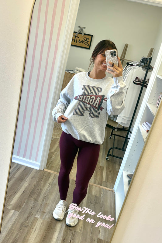 Aggie Varsity Block with Pennant Sweatshirt